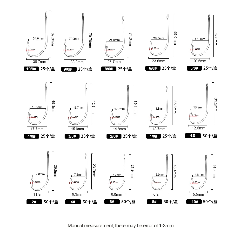 FTK kail pancing 1-10 #50PCS 1 - Fishing Hook Assortment ulasan dan harga